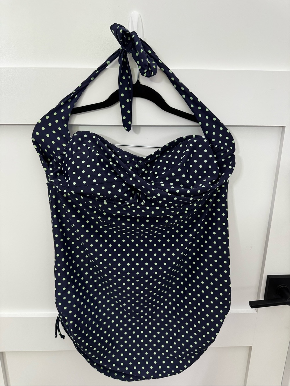Swimsuits For All Navy Polka Dot Halter One-Piece